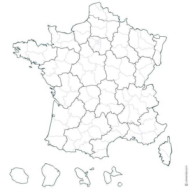 Carte de France des commerciaux NP Créations